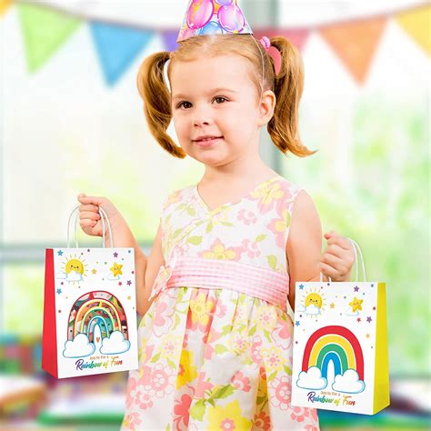 Mocoosy Rainbow Party Favor Bags For Kids Birthday 18 Pack Rainbow