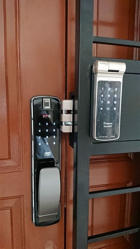 Epic Metallic Push Pull Digital Door Lock With Gateman Z10 Fingerprint