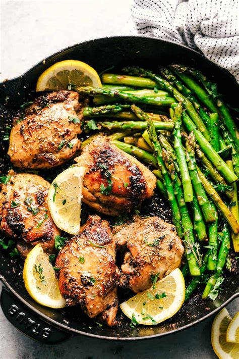 Cream and lemon are a luscious combination and is sensational served over golden crispy chicken. Lemon Garlic Butter Herb Chicken with Asparagus | The ...