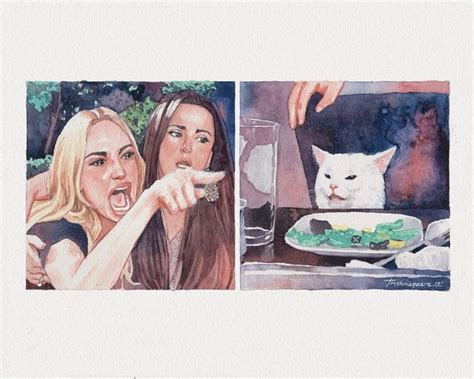 Woman Screaming At Cat Meme Template
