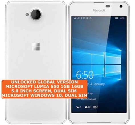 Microsoft Lumia 650 16gb Quad Core Dual Sim 8mp 50 Windows 10