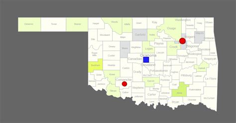 Interactive Map Of Oklahoma Clickable Counties Cities