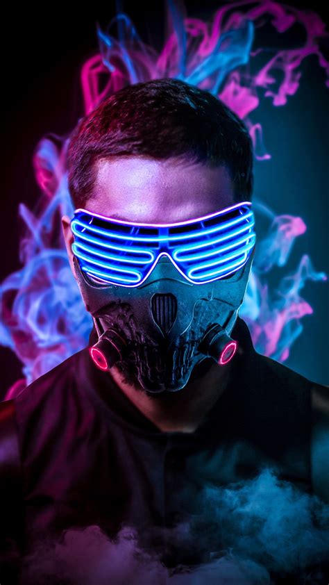 Mask Neon 4k Mobile Wallpaper Iphone Android Samsung Pixel Xiaomi