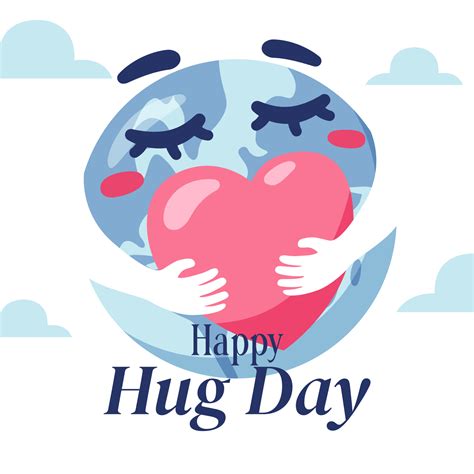 Happy Hug Day National Hug Greetings Affection Event 15279846 Vector