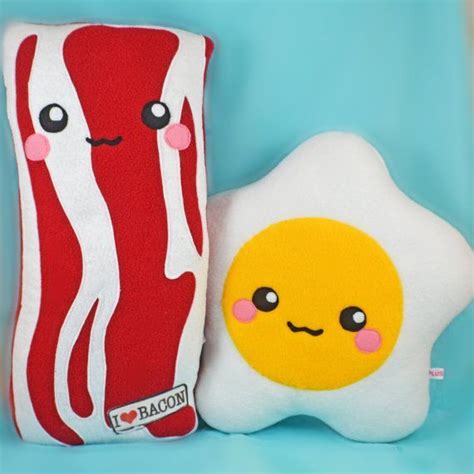 Big Bacon And Egg Plush Toys Pillows Cushions Geekery By Plusheez