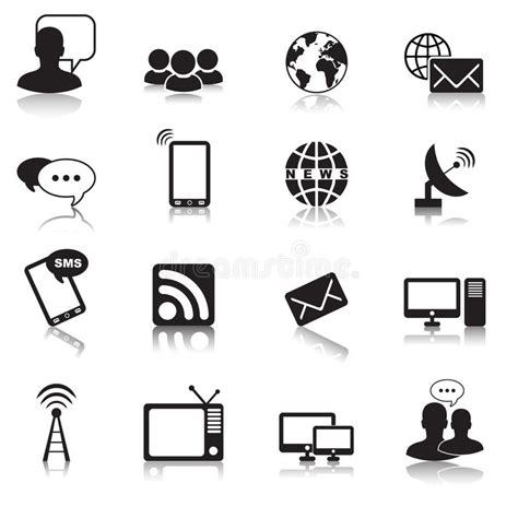 Contact Icons Set Stock Vector Illustration Of Communication 32757245