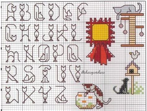 Cat Alphabet In Cross Stitch Cross Stitch Alphabet Patterns Cross