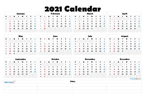 If you like disney calendar, you might love these ideas. 2021 Free Printable Yearly Calendar - 21ytw155 in 2020 | Calendar with week numbers, Printable ...