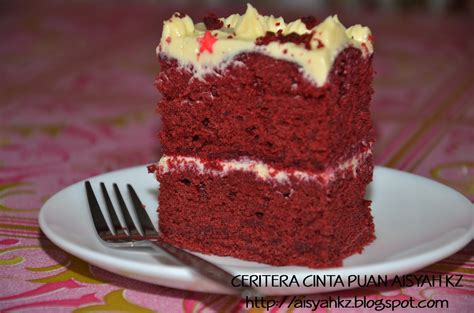 Red velvet (kadife dokulu, kırmızı) pasta tarifinin pişirme önerisi. Ceritera Cinta Puan Aisyah KZ: Resipi : Kek Red Velvet Kukus