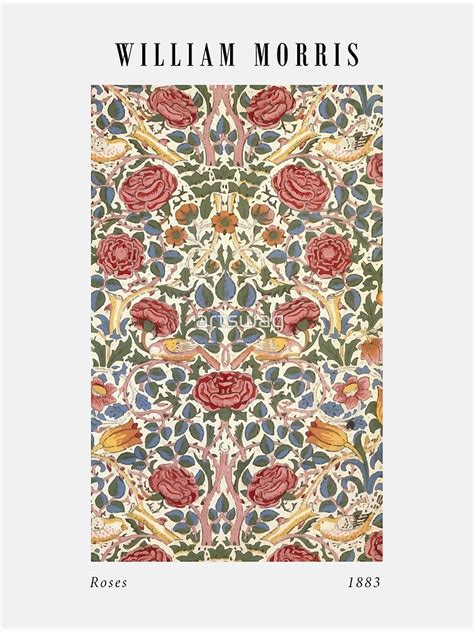 William Morris Roses 1883 Wallpaper Design Poster For Sale By