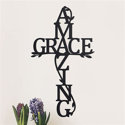 Amazing Grace Wooden Cross Decorative Wall Plaque Collections Etc