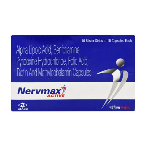 Buy Nervmax Active Capsule 10s Online At Upto 25 Off Netmeds
