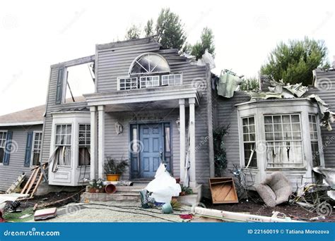 House Damaged By Disaster Stock Image Image Of Break 22160019