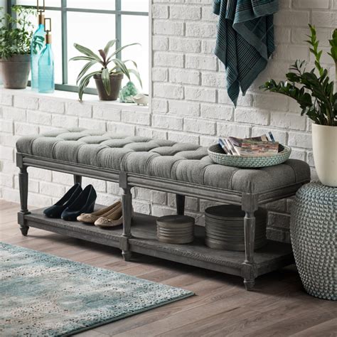 Free 2 Day Shipping Buy Belham Living Reagan Tufted Bench With Shelf