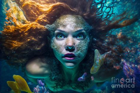 Beautiful Mermaid Digital Art By Pix Pow Gallery Pixels