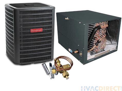 Goodman air conditioners are a good choice if you live in hotter environments, and want efficiency and comfort at a low cost. 2 Ton 16 SEER Goodman Air Conditioner with Horizontal 17.5 ...
