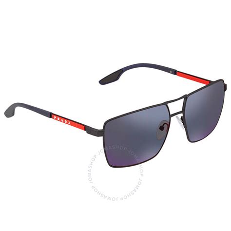 prada linea rossa dark grey rectangular men s sunglasses ps 50ws ur701g 59 8056597534147