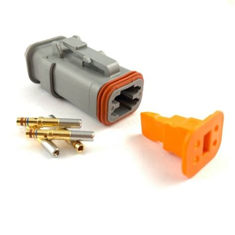3x Deutsch Dt 4 Way Socket Connector Kit 20 16 Awg Gold Contact Plug