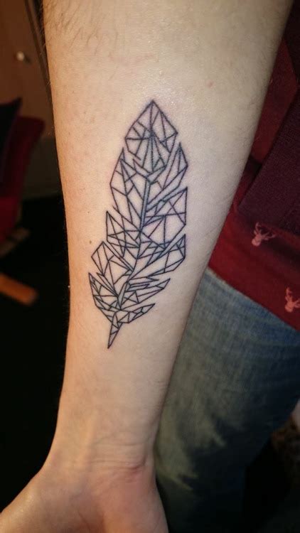 Geometric Tattoo Feather Ideas Flawssy