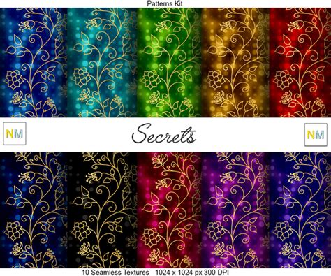 Second Life Marketplace Secrets Patterns Kit 10 Seamless Textures Nm