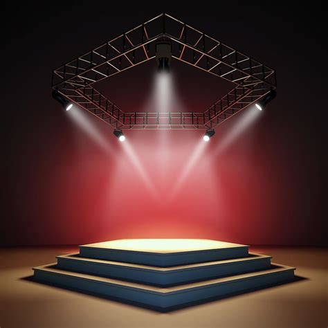 Empty Stage With 1600×1600 Concert Stage Design Poster Background