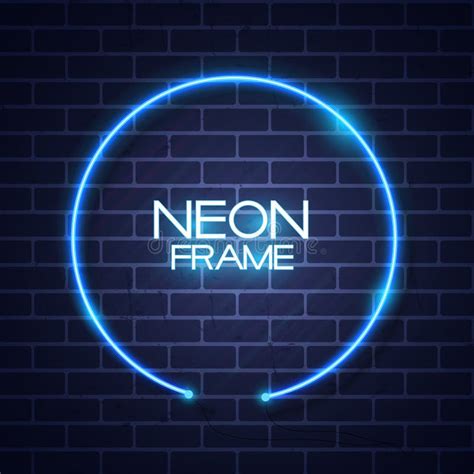 Abstract Neon Frame Template On Brick Wall Texture Background Vector Illustration Stock Vector