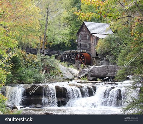 Grist Mill Mountain Stream Autumn Foto Stock 86449600 Shutterstock