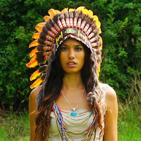 Orange Indian Headdress 90cm Indian Headdress Novum Crafts