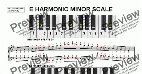 The first minor scale that will we discuss is natural minor. E Harmonic Minor Scale - Download Sheet Music PDF file
