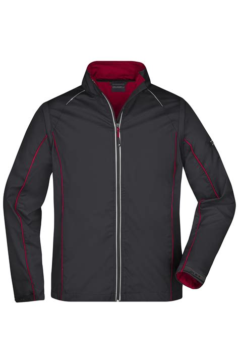 Men Mens Zip Off Softshell Jacket Blackred Daiber