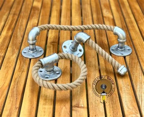 Rustic bathroom decor ideas the plumbing pipeline can be painted with spray paint for steel or set up as is for different looks. Rustic, Industrial Rope Bathroom Set of 3, Rope Toilet ...