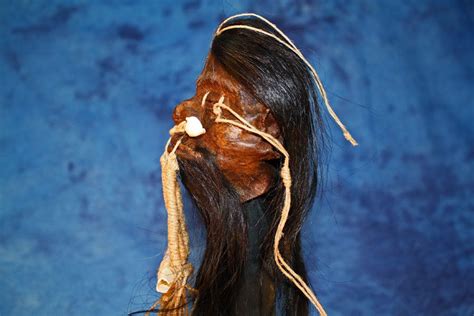 Replica Of An Authentic Human Shrunken Head Tsantsa Javaro Ecuador