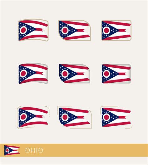 Vector Flags Of Ohio Collection Of Ohio Flags 11690879 Vector Art At Vecteezy