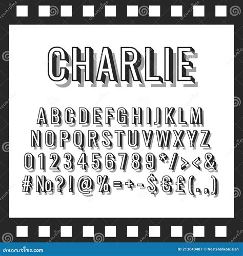 Noir Alphabet Font Uppercase Brushstroke Letters And Numbers Cartoon