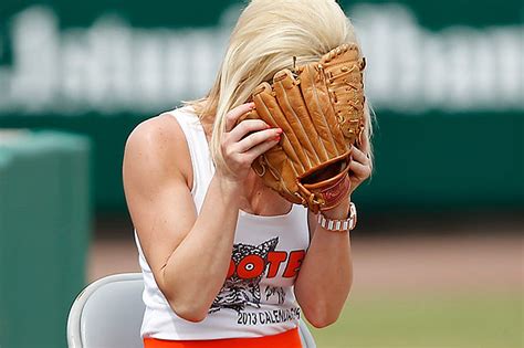 Hooters Ballgirl At Phillies Spring Training Game Catches Fair Ball