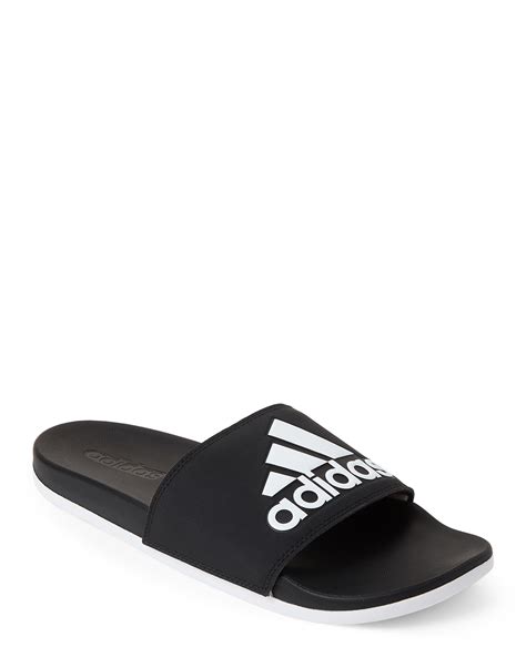 Adidas Black And White Adilette Comfort Slide Sandals In Black For Men Lyst