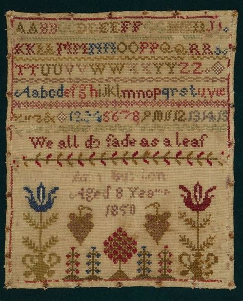 1850 Embroidered Sampler Embroidery Sampler Cross Stitch Embroidery