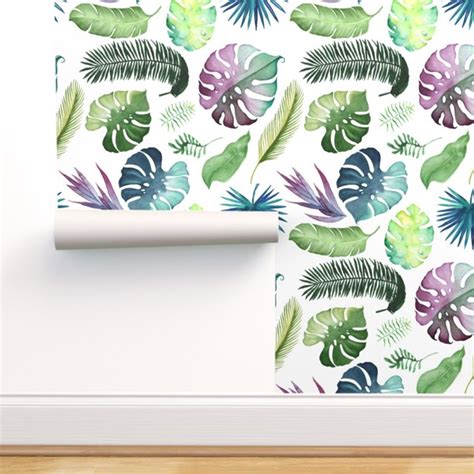 Peel And Stick Wallpaper 3ft X 2ft Tropical Beach Leaves Palm Summer