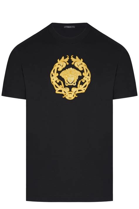 Versace Embroidered Medusa Crest Motif T Shirt Clothing From Circle