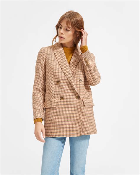 The Oversized Double Breasted Blazer Terracotta Houndstooth Everlane