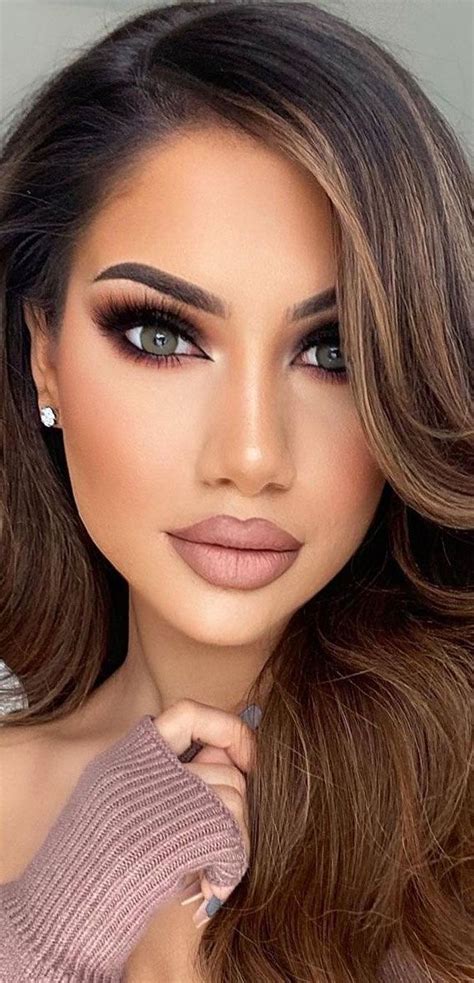 Stunning Makeup Looks 2021 Brown Chocolate Eye Nude Lip For Glam