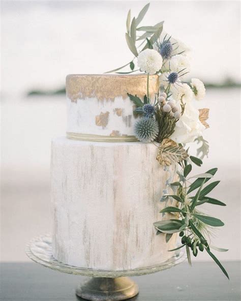 Naked Wedding Cake Metallic Wedding Cakes Modern Wedding Cake Gold
