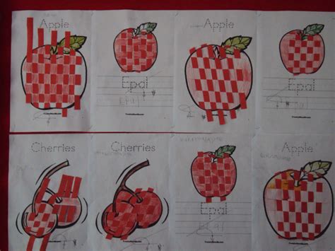Langkah pertama yang perlu disiapkan adalah kertas dua warna, kemudian cutter, kemudian lidi. Anyaman tikar bentuk buah - Tema buah-buahan | prasekolahSKBL
