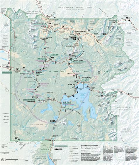 Yellowstone National Park Trail Map Ng