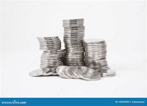 Stacks Of Silver Coins Stock Photo Image Of Currency 16935990