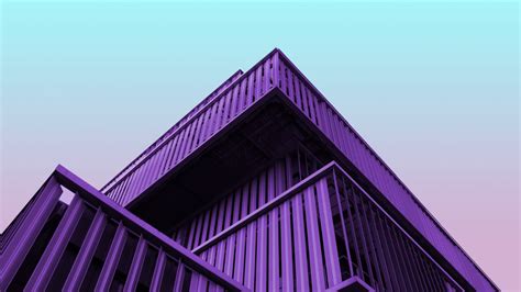 Download 1366x768 Wallpaper Architecture Facade Purple