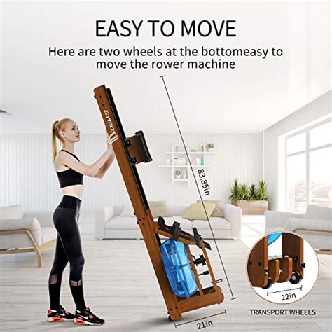 Rowing Machine For Home Use Oak Solid Wood With Lcd Monitor Wooden