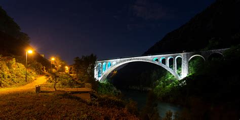 Panoramic View Of Solkan Bridge Stock Photo Download Image Now Arch
