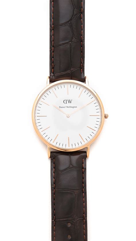 Classic cuff small rose gold the classic rose gold cuff was designed to reflect the captivating beauty of daniel wellington watches. Daniel Wellington York 40Mm Watch in Brown for Men (Rose ...