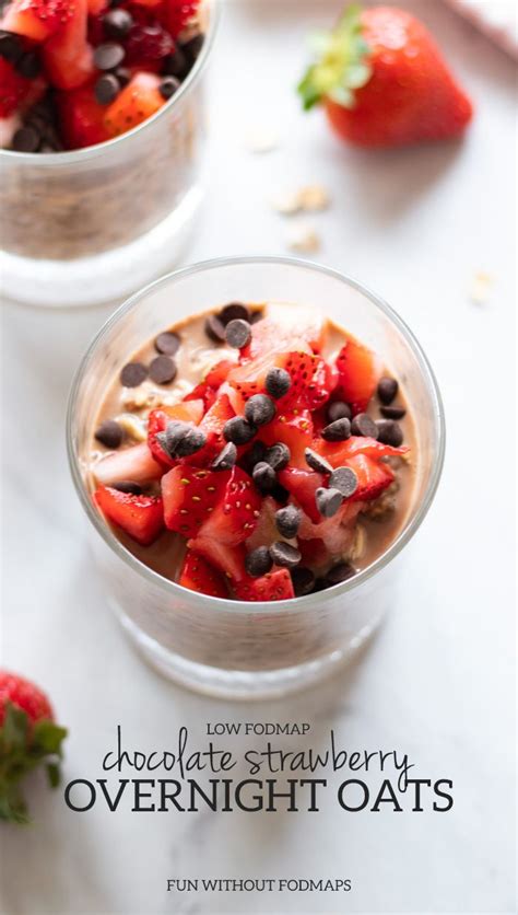 366 calories, 4.4 g fat, 0.5 g saturated fat, 31 g fiber, 18 g sugar, 20 g protein (calculated with ½ cup fresh blueberries). Low FODMAP Chocolate Strawberry Overnight Oats | Recipe ...